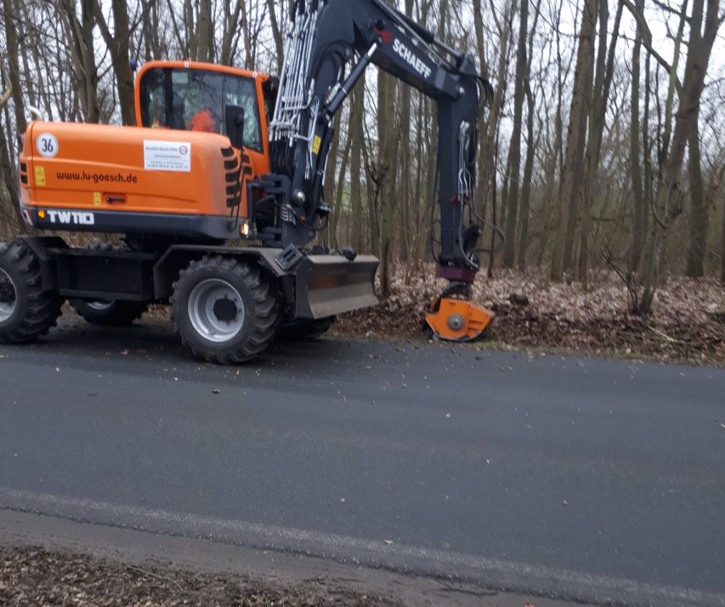 Bagger mit Mulcher